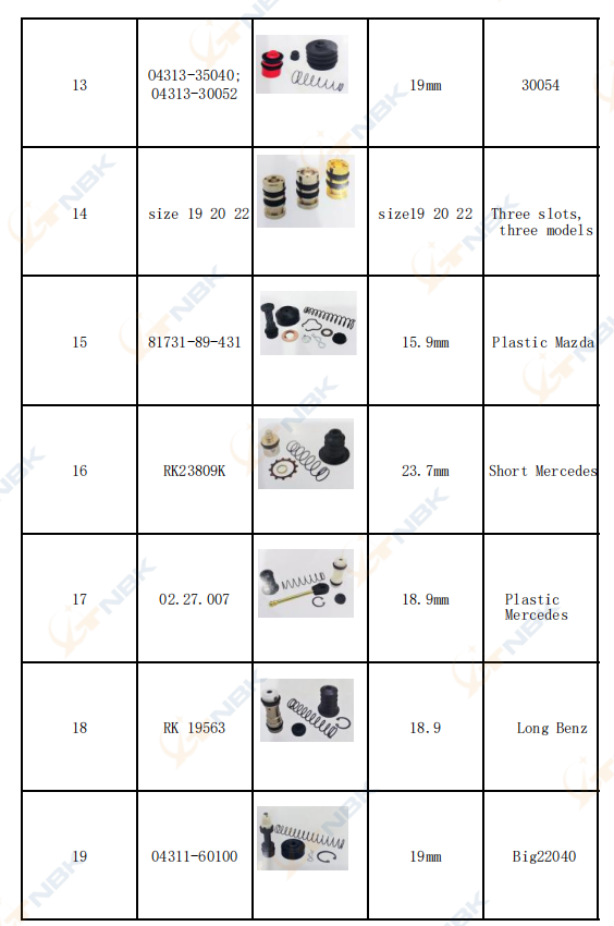 Brake Master Cylinder Repair Kit Component 8