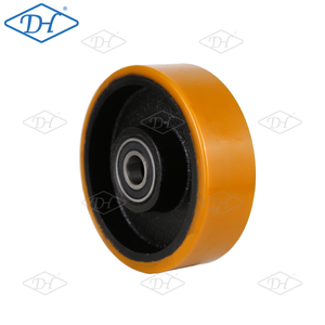 150x47 Yellow Iron Core PU Wheel Ball Bearing Sealed Bearings Heavy Duty Steering Bearing Roller For Xilin Manual Pallet Jack