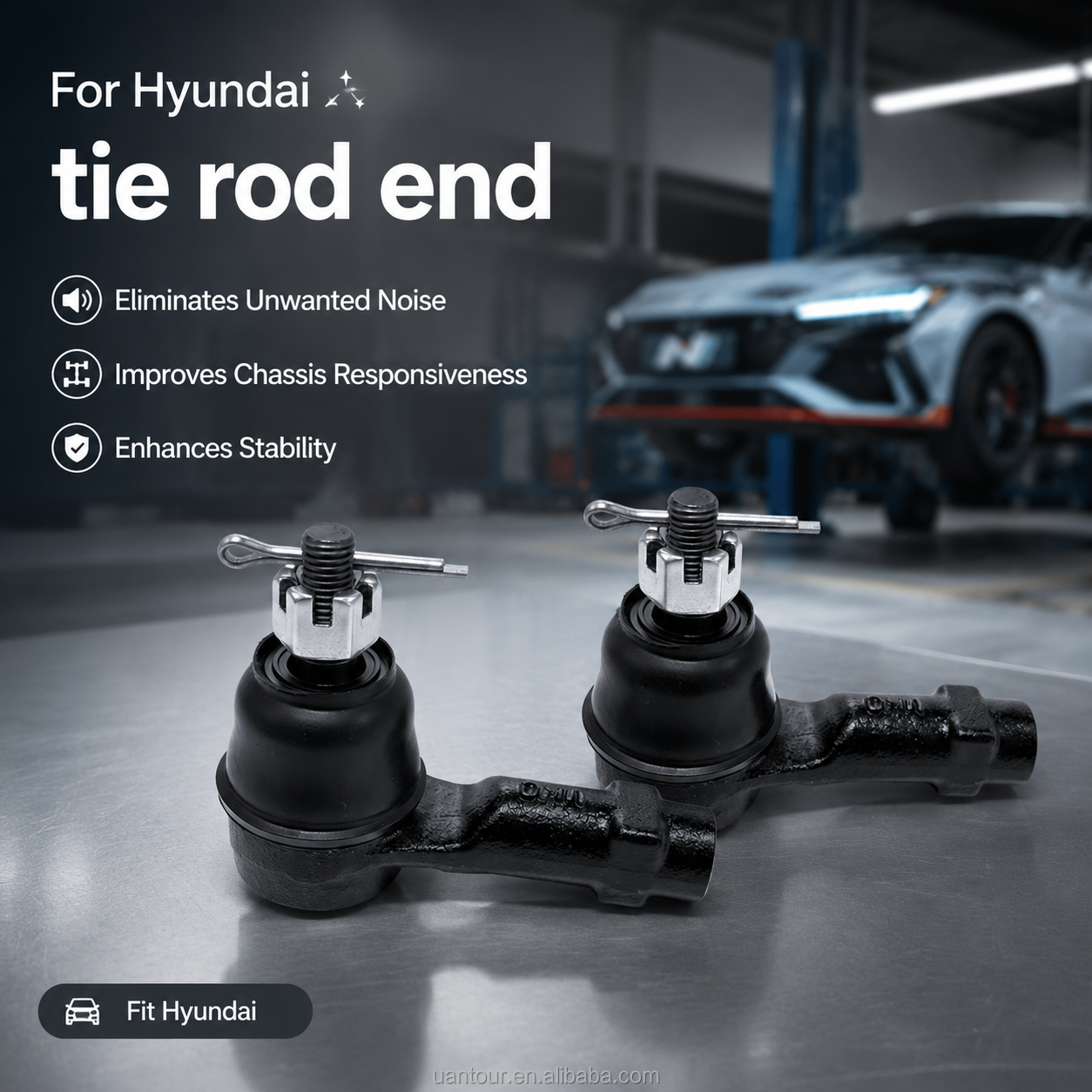 56820-08000 Front Outer Tie Rod End Track Rod End Steering Replacement Compatible with Hyundai