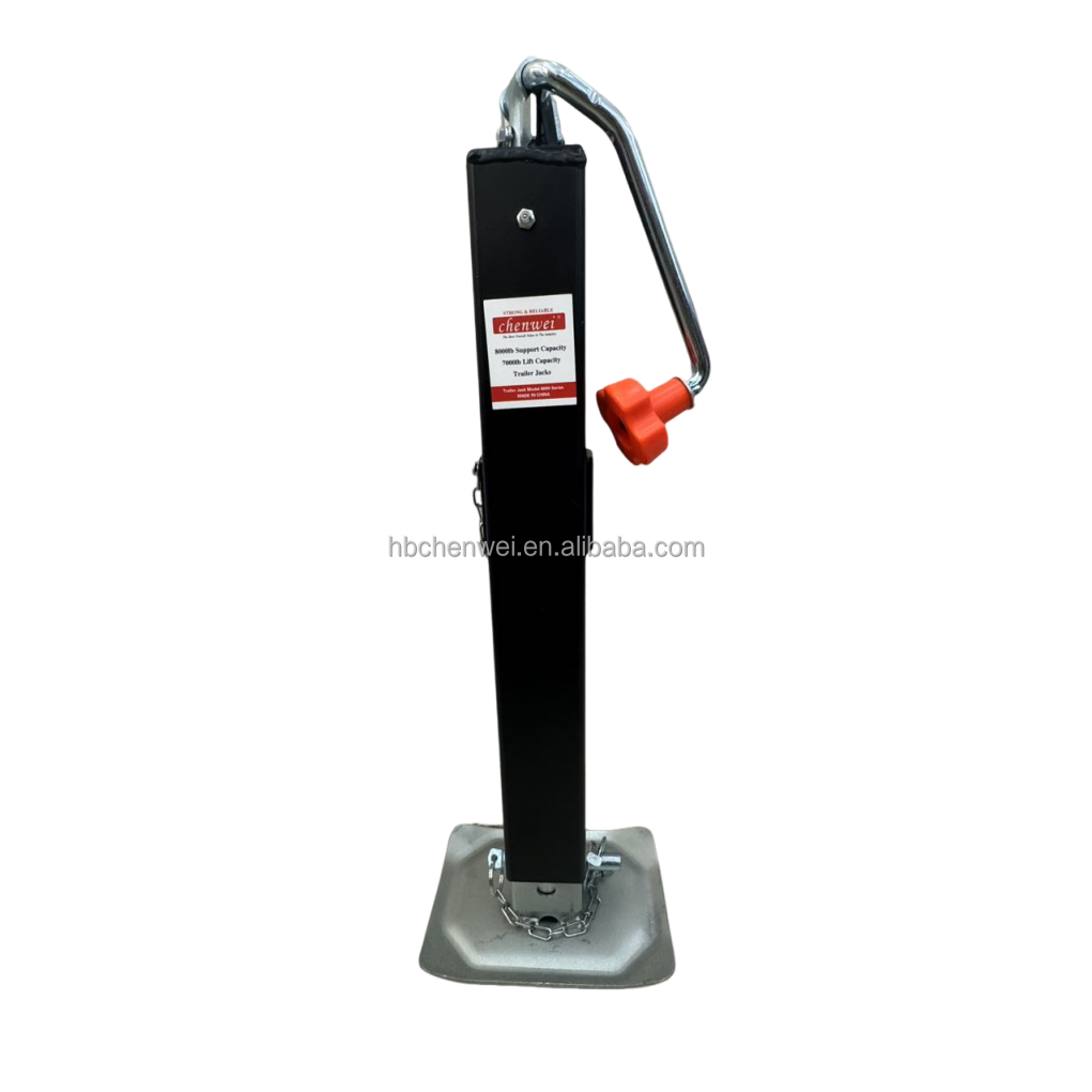 New 7000 Pounds Double Hole Square Tube Side Swing Trailer Jack Axle Parts Steel Landing Gear with Mounting Plate