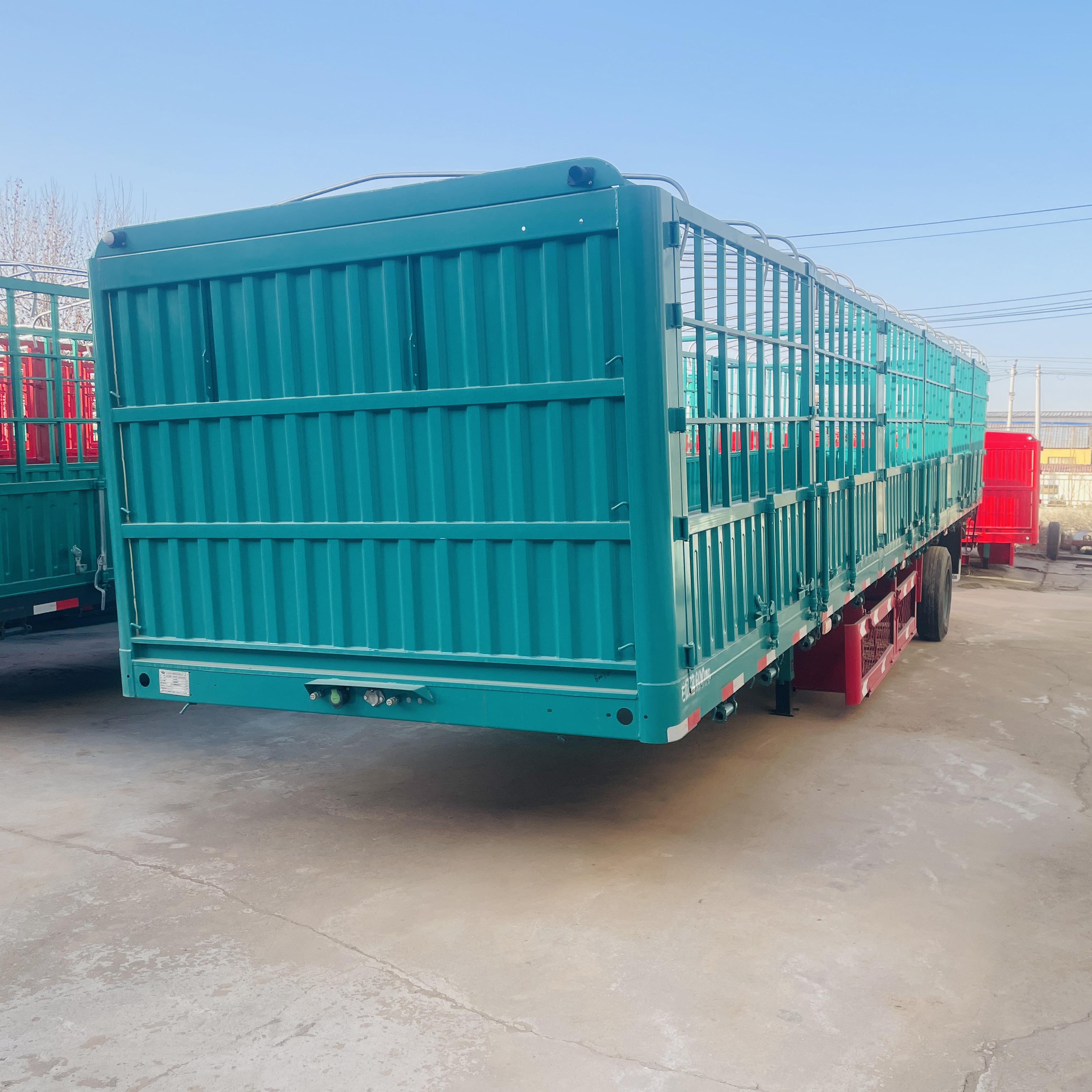 JINFENG 2/3 Axle 30-80T Steel Closed Pickup Side Wall Fence Semi Trailer Heavy Duty Landing Gear (Customized Color) for Sale